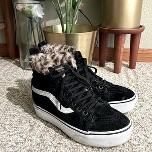 VANS Sk8-Hi Platform MTE 'Black Leopard Fur